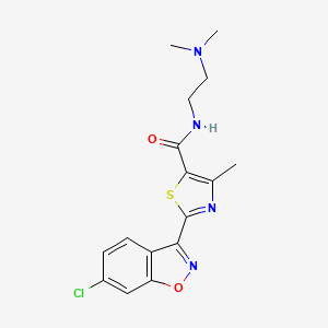 molecular formula C16H17ClN4O2S B12441829 2-(6-chlorobenzo[d]isoxazol-3-yl)-N-(2-(dimethylamino)ethyl)-4-methylthiazole-5-carboxamide 