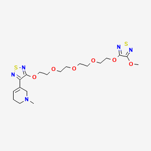 molecular formula C19H29N5O6S2 B1244183 Pyridine, 1,2,3,6-tetrahydro-5-(4-(2-(2-(2-(2-((4-methoxy-1,2,5-thiadiazol-3-yl)oxy)ethoxy)ethoxy)ethoxy)ethoxy)-1,2,5-thiadiazol-3-yl)-1-methyl- CAS No. 736128-16-8