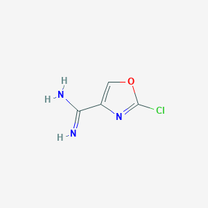 molecular formula C4H4ClN3O B12441845 2-Chloro-1,3-oxazole-4-carboximidamide 