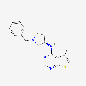 molecular formula C19H22N4S B1244188 N-[(3S)-1-benzylpyrrolidin-3-yl]-5,6-dimethylthieno[2,3-d]pyrimidin-4-amine 