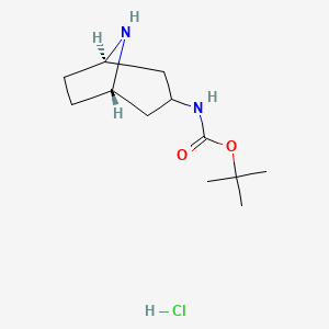 molecular formula C12H23ClN2O2 B12441883 tert-butyl (1R,3r,5S)-8-azabicyclo[3.2.1]octan-3-ylcarbamate hydrochloride 