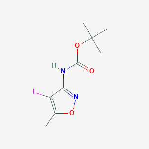 molecular formula C9H13IN2O3 B12441979 Tert-butyl 4-iodo-5-methylisoxazol-3-ylcarbamate 