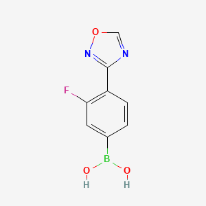 molecular formula C8H6BFN2O3 B12442119 3-Fluoro-4-(1,2,4-oxadiazol-3-YL)phenylboronic acid 