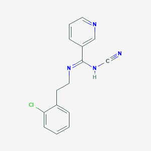 molecular formula C15H13ClN4 B1244219 N-cyano-N'-[2-(2-chlorophenyl)ethyl]-3-pyridinecarboximidamide 