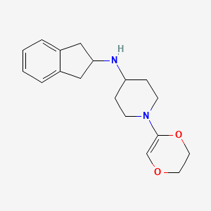 molecular formula C18H24N2O2 B1244221 1-(2,3-dihydro-1,4-dioxin-5-yl)-N-(2,3-dihydro-1H-inden-2-yl)piperidin-4-amine 