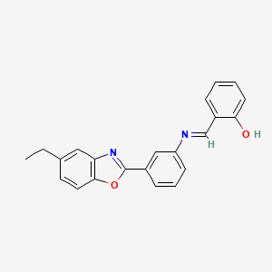 molecular formula C22H18N2O2 B12442221 2-[(E)-{[3-(5-ethyl-1,3-benzoxazol-2-yl)phenyl]imino}methyl]phenol 