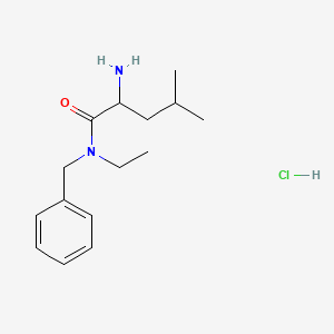 molecular formula C15H25ClN2O B12442240 2-amino-N-benzyl-N-ethyl-4-methylpentanamide hydrochloride 