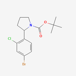 molecular formula C15H19BrClNO2 B12442254 Tert-butyl 2-(4-bromo-2-chlorophenyl)pyrrolidine-1-carboxylate 