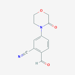 2-Formyl-5-(3-oxomorpholino)benzonitrile