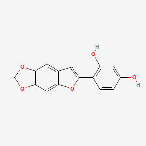 molecular formula C15H10O5 B12442422 2',4'-Dihydroxy-5,6-methylenedioxy-2-phenylbenzofuran 