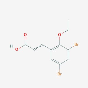 molecular formula C11H10Br2O3 B12442424 (2E)-3-(3,5-Dibromo-2-ethoxyphenyl)acrylic acid 