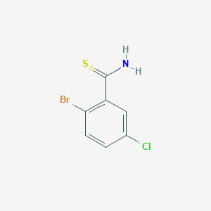 molecular formula C7H5BrClNS B12442435 2-Bromo-5-chlorobenzothioamide 