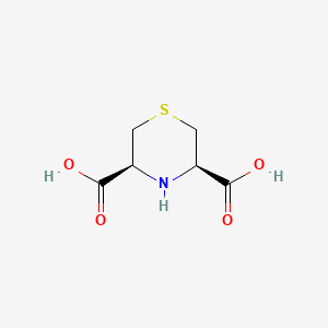 molecular formula C6H9NO4S B1244244 (3R,5S)-thiomorpholine-3,5-dicarboxylic acid 