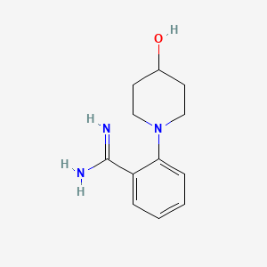 molecular formula C12H17N3O B12442442 2-(4-Hydroxy-piperidin-1-YL)-benzamidine CAS No. 887577-43-7