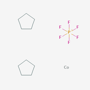 molecular formula C10H20CoF6P- B12442461 Cobalt;cyclopentane;hexafluorophosphate 