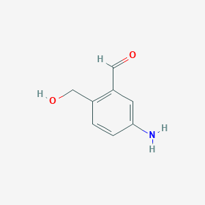 molecular formula C8H9NO2 B12442476 5-Amino-2-(hydroxymethyl)benzaldehyde CAS No. 1638771-80-8