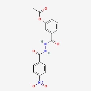 molecular formula C16H13N3O6 B12442484 3-({2-[(4-Nitrophenyl)carbonyl]hydrazinyl}carbonyl)phenyl acetate 