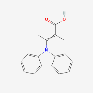 molecular formula C18H17NO2 B12442521 3-(Carbazol-9-yl)-2-methylpent-2-enoic acid 