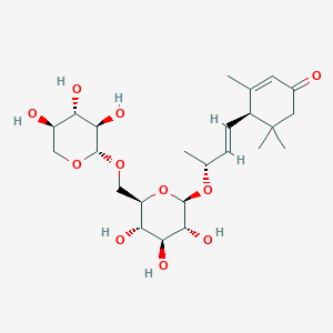 (4R)-3,5,5-trimethyl-4-[(E,3R)-3-[(2R,3R,4S,5S,6R)-3,4,5-trihydroxy-6-[[(2S,3R,4S,5R)-3,4,5-trihydroxyoxan-2-yl]oxymethyl]oxan-2-yl]oxybut-1-enyl]cyclohex-2-en-1-one