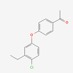 molecular formula C16H15ClO2 B12442534 1-[4-(4-Chloro-3-ethylphenoxy)phenyl]ethanone CAS No. 444917-88-8