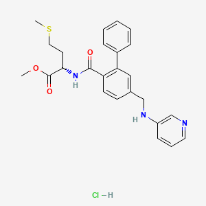 molecular formula C25H28ClN3O3S B1244255 [4-(Pyrid-3-ylaminomethyl)-2-phenylbenzoyl]methionine methyl ester hydrochloride 