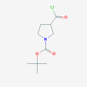 molecular formula C10H16ClNO3 B12442629 Tert-butyl 3-(carbonochloridoyl)pyrrolidine-1-carboxylate 