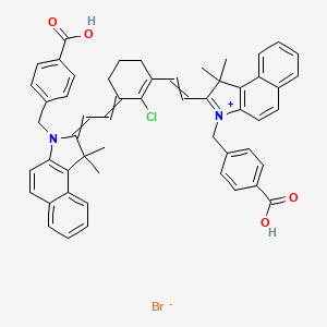 4-[[2-[2-[3-[2-[3-[(4-Carboxyphenyl)methyl]-1,1-dimethylbenzo[e]indol-3-ium-2-yl]ethenyl]-2-chlorocyclohex-2-en-1-ylidene]ethylidene]-1,1-dimethylbenzo[e]indol-3-yl]methyl]benzoic acid;bromide