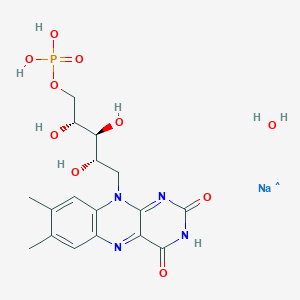 molecular formula C17H23N4NaO10P B12442723 (2R,3S,4S)-5-(7,8-Dimethyl-2,4-dioxo-3,4-dihydrobenzo[g]pteridin-10(2H)-yl)-2,3,4-trihydroxypentyldihydrogenphosphate,sodiumsalthydrate(1:x:y) 