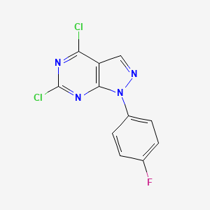 molecular formula C11H5Cl2FN4 B12442767 4,6-dichloro-1-(4-fluorophenyl)-1H-pyrazolo[3,4-d]pyrimidine 