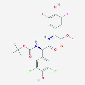 molecular formula C22H22Cl2I2N2O7 B1244284 N-Boc-D-4-HO-3,5-Cl2-PhGly-D-4-HO-3,5-I2-PhGly-OMe 