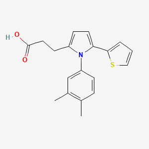 molecular formula C19H19NO2S B12442870 3-[1-(3,4-dimethylphenyl)-5-(thiophen-2-yl)-1H-pyrrol-2-yl]propanoic acid 