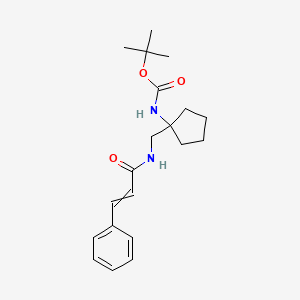 molecular formula C20H28N2O3 B12442889 tert-butyl N-{1-[(3-phenylprop-2-enamido)methyl]cyclopentyl}carbamate 