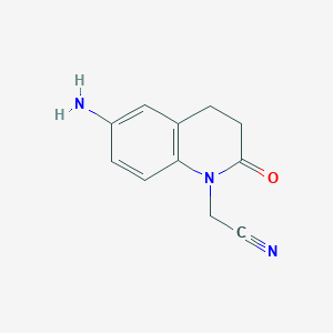 molecular formula C11H11N3O B12442900 2-(6-Amino-2-oxo-1,2,3,4-tetrahydroquinolin-1-yl)acetonitrile 