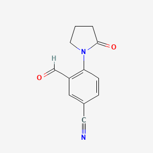 molecular formula C12H10N2O2 B12442958 3-Formyl-4-(2-oxopyrrolidin-1-YL)benzonitrile 