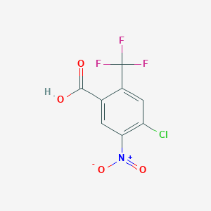 molecular formula C8H3ClF3NO4 B12442983 4-Chloro-5-nitro-2-(trifluoromethyl)benzoic acid 