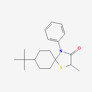 molecular formula C19H27NOS B12443027 8-Tert-butyl-2-methyl-4-phenyl-1-thia-4-azaspiro[4.5]decan-3-one 