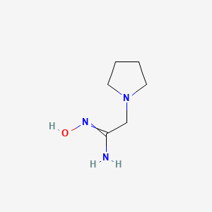 molecular formula C6H13N3O B12443035 (1Z)-N-hydroxy-2-(1-pyrrolidinyl)ethanimidamide 