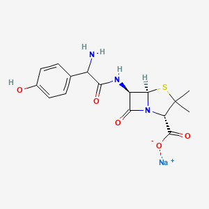 sodium;(2S,5R,6R)-6-[[2-amino-2-(4-hydroxyphenyl)acetyl]amino]-3,3-dimethyl-7-oxo-4-thia-1-azabicyclo[3.2.0]heptane-2-carboxylate