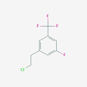 molecular formula C9H7ClF4 B12443056 1-(2-Chloroethyl)-3-fluoro-5-(trifluoromethyl)benzene 