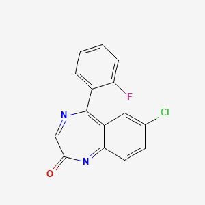 molecular formula C15H8ClFN2O B12443096 7-Chloro-5-(2-fluorophenyl)-1,4-benzodiazepin-2-one 