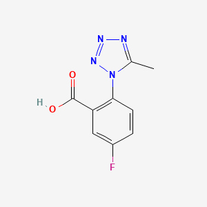 molecular formula C9H7FN4O2 B12443100 5-Fluoro-2-(5-methyl-1H-1,2,3,4-tetrazol-1-yl)benzoic acid 