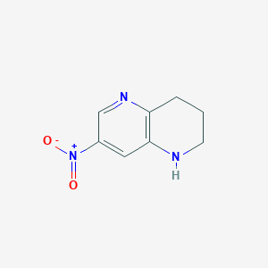 molecular formula C8H9N3O2 B12443110 7-Nitro-1,2,3,4-tetrahydro-1,5-naphthyridine 