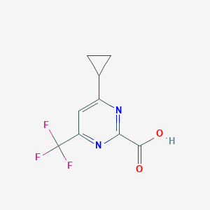 molecular formula C9H7F3N2O2 B12443132 [6-Cyclopropyl-4-(trifluoromethyl)pyrimidin-2-yl]carboxylic acid 