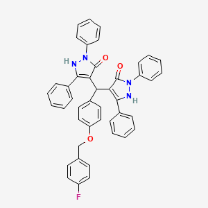 4,4'-({4-[(4-fluorobenzyl)oxy]phenyl}methanediyl)bis(1,3-diphenyl-1H-pyrazol-5-ol)