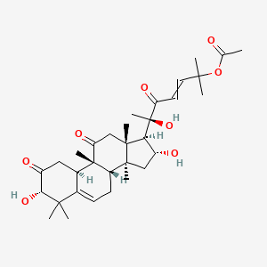 molecular formula C32H46O8 B12443170 (3E,6R)-6-[(1R,2R,3aS,3bS,7S,9aR,9bR,11aR)-2,7-dihydroxy-3a,6,6,9b,11a-pentamethyl-8,10-dioxo-1H,2H,3H,3bH,4H,7H,9H,9aH,11H-cyclopenta[a]phenanthren-1-yl]-6-hydroxy-2-methyl-5-oxohept-3-en-2-yl acetate 