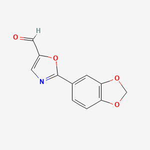 molecular formula C11H7NO4 B12443186 2-(Benzo[D][1,3]dioxol-5-YL)oxazole-5-carbaldehyde 