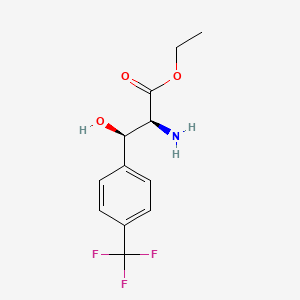 molecular formula C12H14F3NO3 B12443192 ethyl (2S,3R)-2-amino-3-(4-trifluoromethylphenyl)-3-hydroxypropanoate 