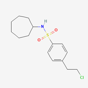 molecular formula C15H22ClNO2S B12443205 4-(2-Chloroethyl)-N-cycloheptylbenzene-1-sulfonamide CAS No. 1018334-13-8