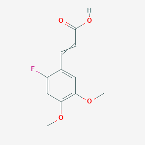 molecular formula C11H11FO4 B12443212 3-(2-Fluoro-4,5-dimethoxyphenyl)prop-2-enoic acid CAS No. 682805-19-2