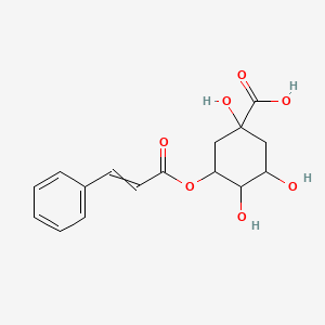 molecular formula C16H18O7 B12443289 1,3,4-Trihydroxy-5-(3-phenylprop-2-enoyloxy)cyclohexane-1-carboxylic acid 